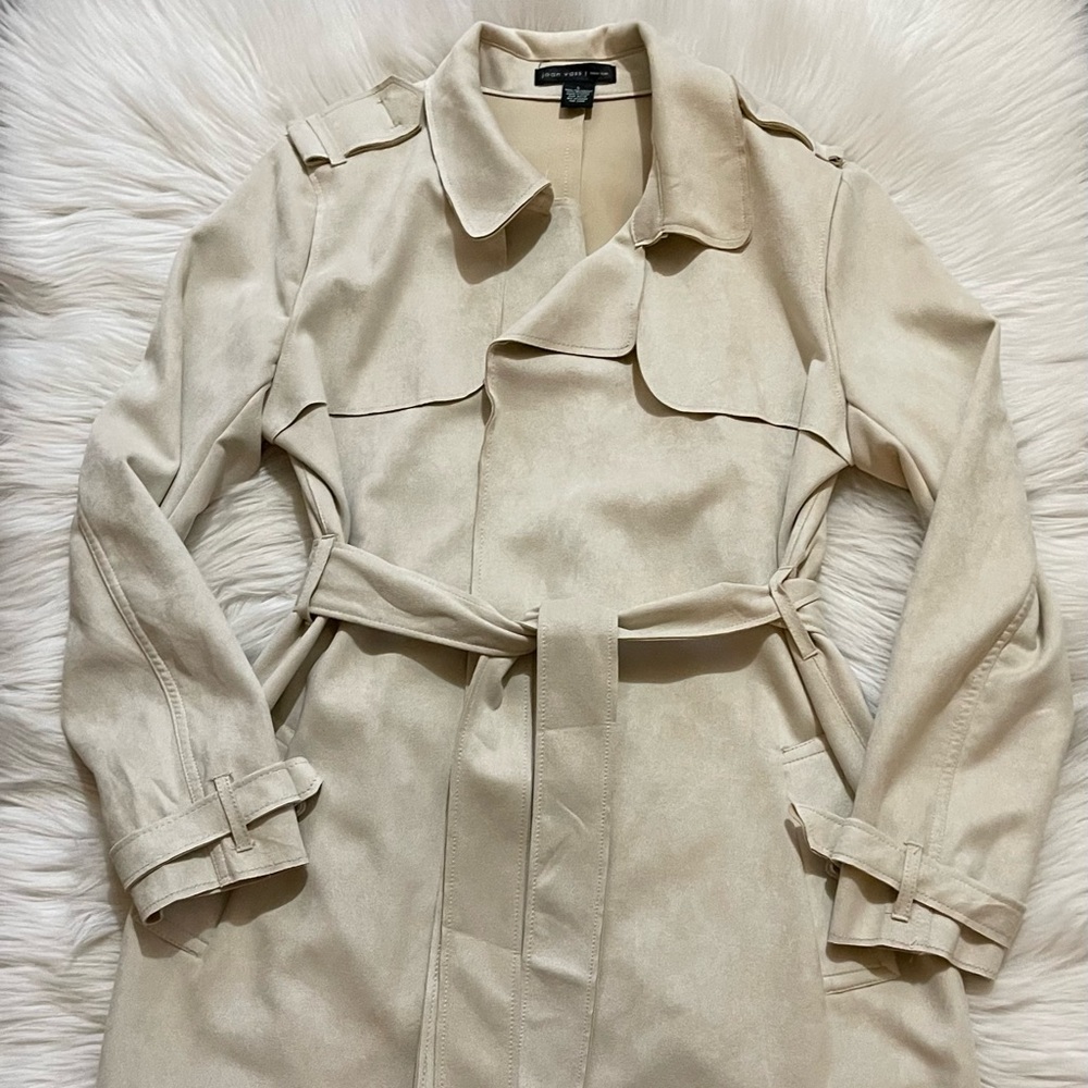 Joan Vass• Fall Faux Suede trench coat